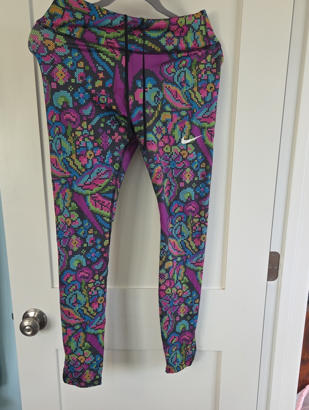 Nike Purple Multicolor Pixel Floral Leggings